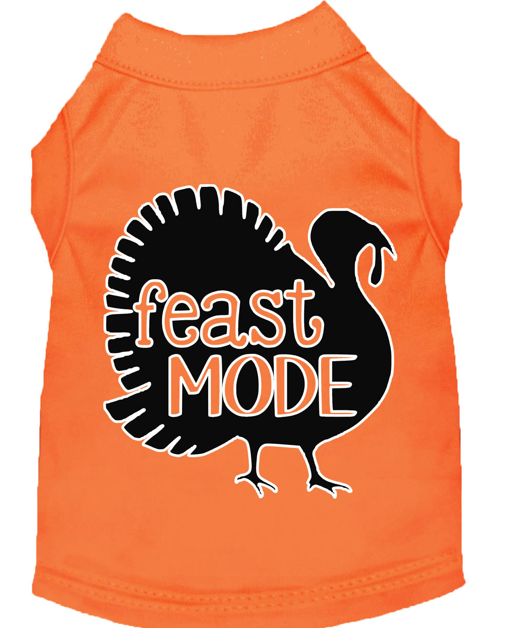 Feast Mode Screen Print Dog Shirt Orange Med